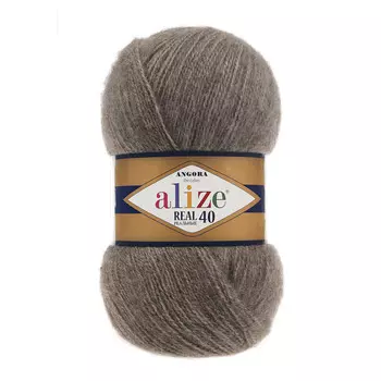 Пряжа ALIZE 'Angora real 40' 100 гр. 430м (40% шерсть, 60% акрил) (553 коричневый меланж)