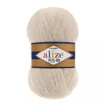 Пряжа ALIZE 'Angora real 40' 100 гр. 430м (40% шерсть, 60% акрил) (67 молочно-бежевый)