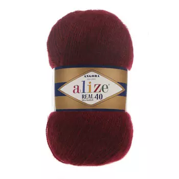 Пряжа ALIZE 'Angora real 40' 100 гр. 430м (40% шерсть, 60% акрил) (57 бордовый)