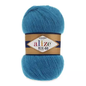 Пряжа ALIZE 'Angora real 40' 100 гр. 480м (40% шерсть, 60% акрил) (16 ярко-бирюзовый)