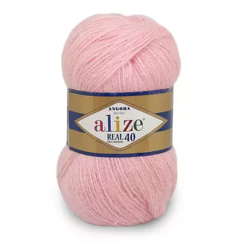 Пряжа ALIZE 'Angora real 40' 100 гр. 480м (40% шерсть, 60% акрил) (363 нежная роза)