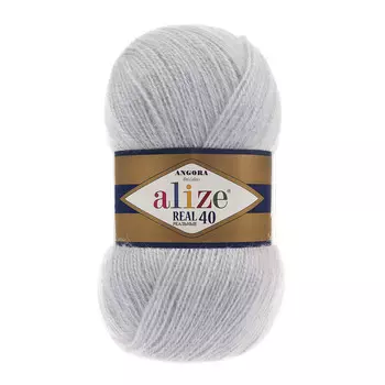 Пряжа ALIZE 'Angora real 40' 100 гр. 430м (40% шерсть, 60% акрил) (52 светло-серый)