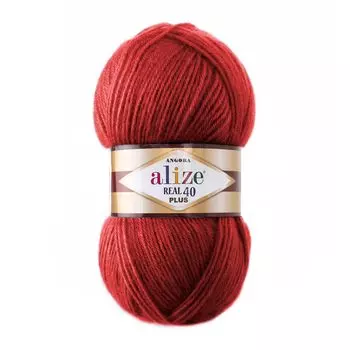 Пряжа Alize 'Angora Real 40 Plus' 100гр. 225м. (40% шерсть, 60% акрил) (56 красный)