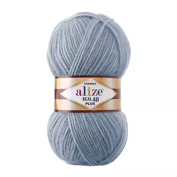 Пряжа Alize 'Angora Real 40 Plus' 100гр. 225м. (40% шерсть, 60% акрил) (221 светлый джинс)