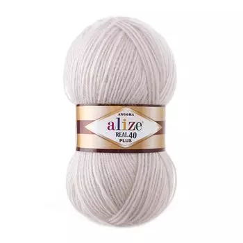 Пряжа Alize 'Angora Real 40 Plus' 100гр. 225м. (40% шерсть, 60% акрил) (599 слоновая кость)