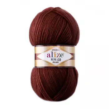 Пряжа Alize 'Angora Real 40 Plus' 100гр. 225м. (40% шерсть, 60% акрил) (57 бордовый)