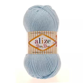 Пряжа Alize 'Baby Best' 100г 240м (10% бамбук, 90% акрил) с эффектом АНТИПИЛЛИНГ (183 голубой)