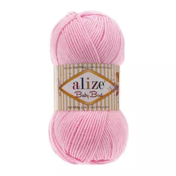 Пряжа Alize 'Baby Best' 100г 240м (10% бамбук, 90% акрил) с эффектом АНТИПИЛЛИНГ (191 розовый)