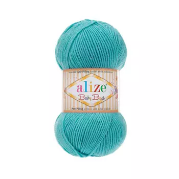 Пряжа Alize 'Baby Best' 100г 240м (10% бамбук, 90% акрил) с эффектом АНТИПИЛЛИНГ (164 лазурный)