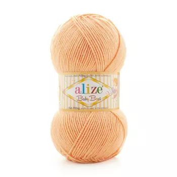 Пряжа Alize 'Baby Best' 100г 240м (10% бамбук, 90% акрил) с эффектом АНТИПИЛЛИНГ (81 персиковый)