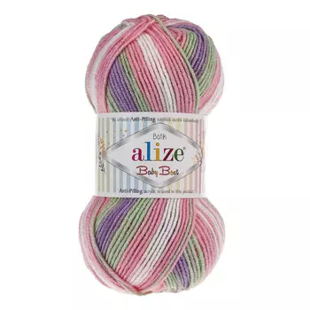 Пряжа Alize 'Baby Best Batik' 100г 240м (10% бамбук, 90% акрил) с эффектом АНТИПИЛЛИНГ (7056 секционный)
