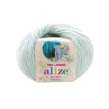 Пряжа ALIZE 'Baby wool' 50гр. 175м. (20%бамбук, 40%шерсть, 40%акрил)ТУ (522 мята)
