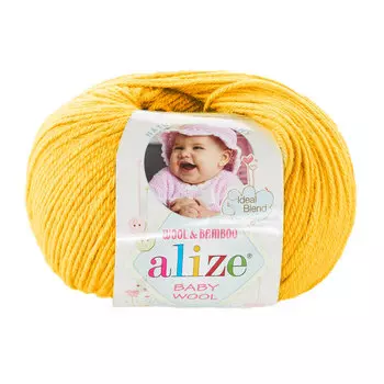 Пряжа ALIZE 'Baby wool' 50гр. 175м. (20%бамбук, 40%шерсть, 40%акрил)ТУ (548 цыпленок)