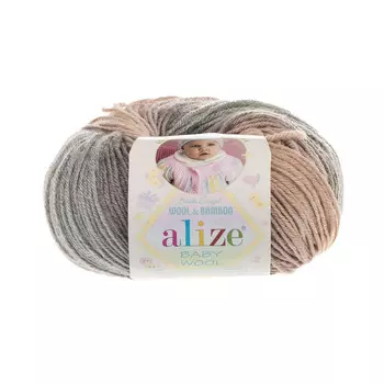 Пряжа ALIZE 'Baby wool batik' 50гр. 175м (20%бамбук, 40%шерсть, 40%акрил) (4726 секционный)