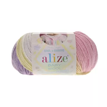 Пряжа ALIZE 'Baby wool batik' 50гр. 175м (20%бамбук, 40%шерсть, 40%акрил) (4006 секционный)