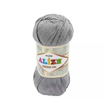 Пряжа ALIZE 'Bamboo fine' 100гр. 440м. (100% бамбук) (52 светло-серый)