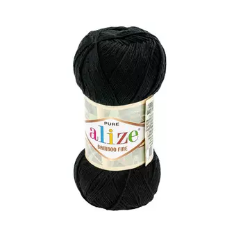 Пряжа ALIZE 'Bamboo fine' 100гр. 440м. (100% бамбук) (60 черный)
