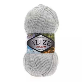 Пряжа ALIZE 'BURCUM KLASIK' 100гр. 210м (100% Aкрил) (208 светло-серый меланж)