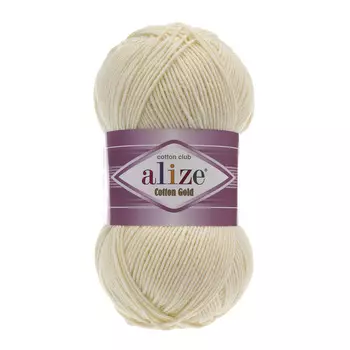 Пряжа ALIZE 'Cotton gold' (55%хлопок,45%акрил)ТУ (01 молочный)