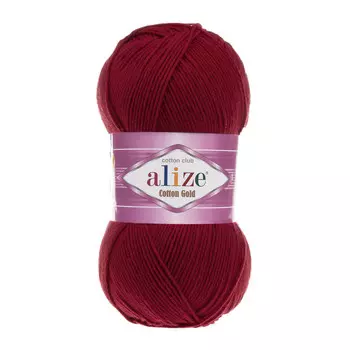 Пряжа ALIZE 'Cotton gold' (55%хлопок,45%акрил)ТУ (390 вишня)