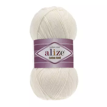 Пряжа ALIZE 'Cotton gold' (55%хлопок,45%акрил)ТУ (62 молочный)