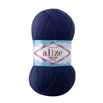 Пряжа ALIZE 'COTTON GOLD FINE ' 100гр. 660м (55% Xлопок - 45% Aкрил) (58 тёмно-синий)