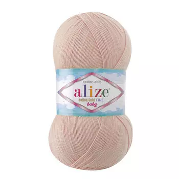 Пряжа ALIZE 'Cotton Gold Fine Baby' 100гр, 470м (55%хлопок, 45%акрил) (161 светло-розовый)