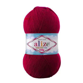 Пряжа ALIZE 'Cotton Gold Fine Baby' 100гр, 470м (55%хлопок, 45%акрил) (390 вишня)