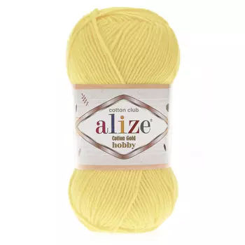 Пряжа Alize 'Cotton Gold Hobby' 50г 165м (55% хлопок, 45% акрил) (187 светлый лимон)