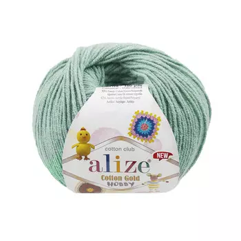 Пряжа Alize 'Cotton Gold Hobby NEW' 50г 165м (55% хлопок, 45% акрил) (15 водяная зелень)