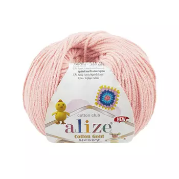 Пряжа Alize 'Cotton Gold Hobby NEW' 50г 165м (55% хлопок, 45% акрил) (393 светло-розовый)