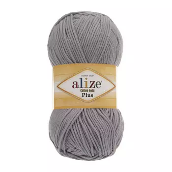 Пряжа ALIZE 'Cotton Gold Plus' 100гр., 200м. (55%хлопок, 45%акрил) ТУ (21 серый)