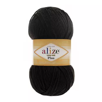 Пряжа ALIZE 'Cotton Gold Plus' 100гр., 200м. (55%хлопок, 45%акрил) ТУ (60 черный)