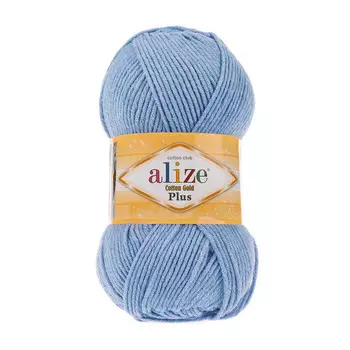 Пряжа ALIZE 'Cotton Gold Plus' 100гр., 200м. (55%хлопок, 45%акрил) ТУ (40 голубой)