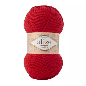 Пряжа ALIZE 'Cotton Gold Pratica' 100гр, 220м (55%хлопок, 45%акрил) (56 красный)