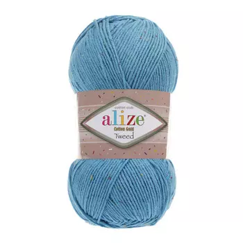 Пряжа Alize 'Cotton Gold Tweed' 100г 330м (57% хлопок, 40% акрил, 3% полиэстер) (245 бирюза)