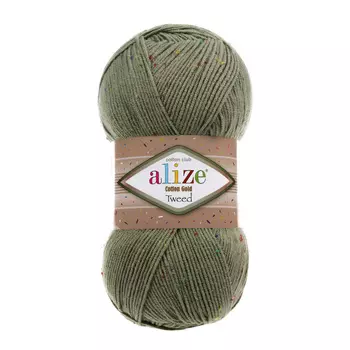 Пряжа Alize 'Cotton Gold Tweed' 100г 330м (57% хлопок, 40% акрил, 3% полиэстер) (372 хаки)