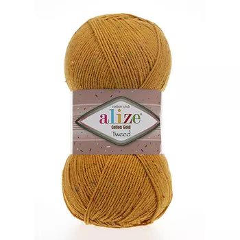 Пряжа Alize 'Cotton Gold Tweed' 100г 330м (57% хлопок, 40% акрил, 3% полиэстер) (02 шафран)