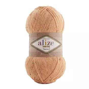 Пряжа Alize 'Cotton Gold Tweed' 100г 330м (57% хлопок, 40% акрил, 3% полиэстер) (120 персиковый)