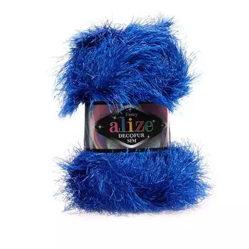 Пряжа ALIZE 'Decofur SIM' 100гр. 100м. (80% полиэстер, 20% металлик) ТУ (14101 василек )