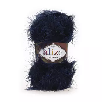 Пряжа ALIZE 'Decofur' травка 100гр. 110м. (100%п/э) ТУ (58 темно-синий)