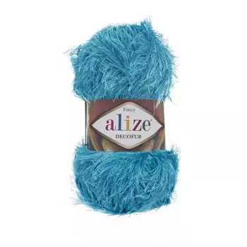 Пряжа ALIZE 'Decofur' травка 100гр. 110м. (100%п/э) ТУ (245 морская волна)