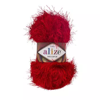 Пряжа ALIZE 'Decofur' травка 100гр. 110м. (100%п/э) ТУ (56 красный)
