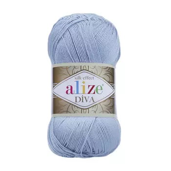 Пряжа ALIZE 'Diva' 100гр. 350м. (100% микрофибра) ТУ (350 голубой)