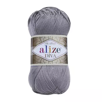 Пряжа ALIZE 'Diva' 100гр. 350м. (100% микрофибра) ТУ (348 серый)