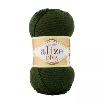 Пряжа ALIZE 'Diva' 100гр. 350м. (100% микрофибра) ТУ (567 хаки)