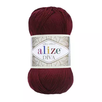 Пряжа ALIZE 'Diva' 100гр. 350м. (100% микрофибра) ТУ (57 бордовый)