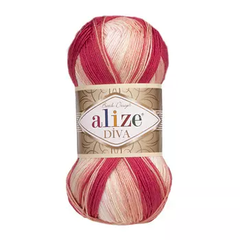 Пряжа ALIZE 'Diva batik' 100гр. 350м. (100% микрофибра) ТУ (7106 секционный)