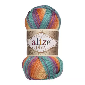 Пряжа ALIZE 'Diva batik' 100гр. 350м. (100% микрофибра) ТУ (7074 секционный)