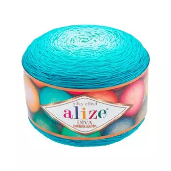 Пряжа Alize 'Diva Ombre Batik' 250г 875м (100% микрофибра акрил) (7371 бирюзовый)